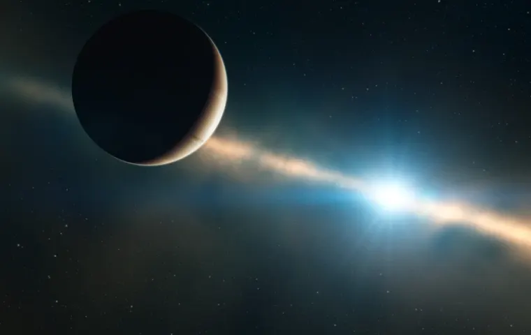 Artistieke voorstelling van de jonge reuzenplaneet Beta Pictoris b in de stoffige schijf rond zijn ster