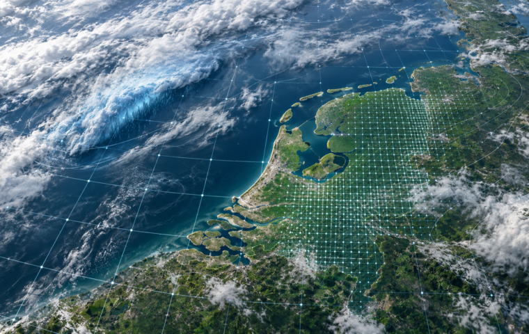 Illustratie van fijnmazige weersgegevens boven Nederland