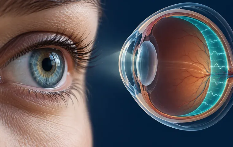 Illustratie met een menselijk oog naast een doorsnede van een oog waarin het netvlies is gemarkeerd.