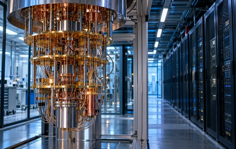 Een quantumcomputerinstallatie naast reguliere serverkasten, als illustratie van de Nederlandse voorbereiding op quantumveilige technologie.